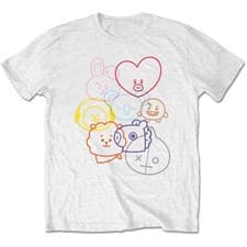 Image of BT21 Unisex T-Shirt Faces White (XL)