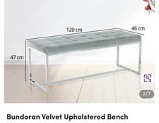 Image of Bundoran velvet upholstered bench seat