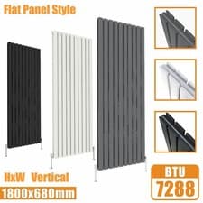 Image of Designer Flat Panel Oval Column Radiator Horizontal Vertical Central Heating