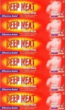 Image of 6 X DEEP HEAT CREAM RUB 100G. FAST RELEIF FOR MUSCULAR ACHES AND PAINS.