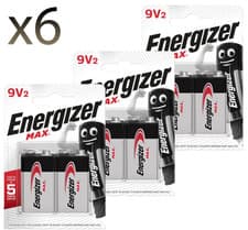 Image of 6x Energizer Max Plus Power 9V 6LR61 MN1604 PP3 Alkaline Batteries Smoke Alarm