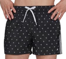 Image of ADIDAS MINI LOGO CLX 3 STRIPES SWIM SHORTS BLACK UK M,XL LAST TWO RRP £38 NEW