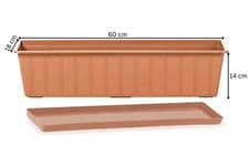 Image of Window Box Flower Balcony Rectangular 11L Garden Herb Planter Pot Terracotta