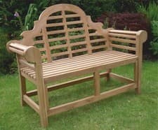 Image of Marlborough Teak Lutyens Garden Bench 150cm 5ft Chunky Furniture V Slight 2nds
