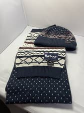 Image of BARBOUR ROTHBURY FAIRISLE BEANIE & SCARF GIFT SET NEW