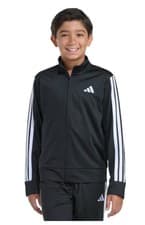 Image of Adidas Tracksuit Set Youth S M L XLBlue Black White 3-Stripe Jacket Pants Outfit