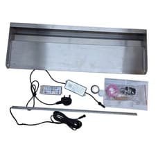 Image of Pool Water Blade Waterfall Fountain LED Light Stainless Steel Garden Spa Wall