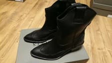 Image of AllSaints Leather Ankle Boots in Black Size 7