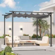 Image of 3 x 3(m) Garden Pergola with Retractable Roof, UPF Protection Pergola For Patio