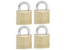 Image of Master Lock Solid Brass 30Mm Padlock 4-Pin - Keyed Alike X 4 MLK130Q