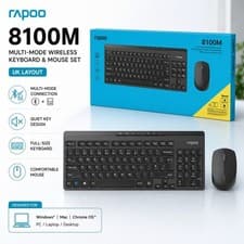 Image of Rapoo 8100M Wireless Keyboard and Mouse Combo Set For PC Laptop (UK LAYOUT)