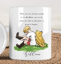 Image of Personalised Winnie the Pooh Money Box With Quote Ceramic Savings Jar Gift Idea