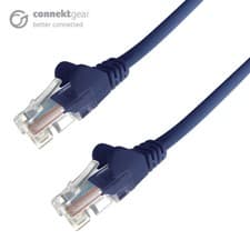 Image of 15m RJ45 CAT5e UTP Stranded Flush Moulded Network Cable - 24AWG - Blue