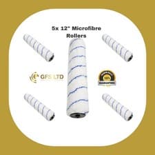 Image of Pack of 5-- 12" x 1.75"Microfibre Sleeve Medium Pile Rollers. High Quality
