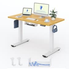 Image of FLEXISPOT QE1 Electric Standing Desk 120×60 cm with Side Hooks, Cable Tray