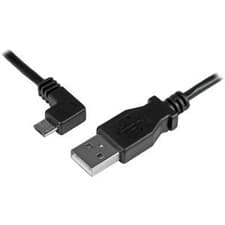 Image of Startech 0.5 M Left Angle Micro Usb Cable Charge And Sync Cable Usb To Micro Usb