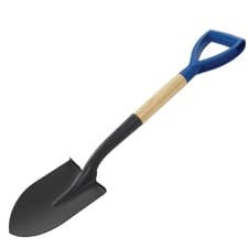 Image of Heavy Duty Digging Spade Short Mini Handle Shovel Round Head Steel Tread Trench