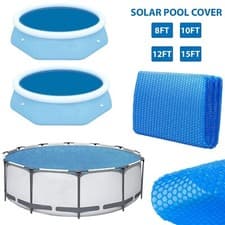 Image of Solar Pool Cover for 8, 10, 12 & 15ft Inflatable Fast Set Paddling Swimming Pool