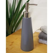 Image of 5 Piece Grey Bathroom Accessories Soap Dish Dispenser Toothbrush Toilet Brush