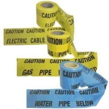 Image of CAUTION Underground WARNING tape Electric Cable Water Pipe Gas Main