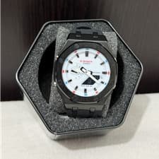 Image of G-SHOCK Casio GA-2100 Black Steel Analogue Digital 5146/5425 White Dial