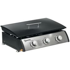 Image of Outsunny Portable Gas Plancha BBQ Grill with 3 Burners, Non-Stick Griddle, Lid