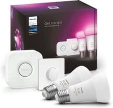Image of Philips Hue E27 Starter Kit 2x Bulbs 1x Bridge 1x Button