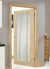 Image of internal door oak lincoln langdale worcester frosted glass unfinished oak