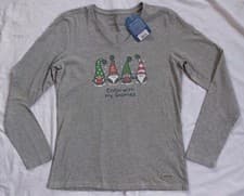 Image of Life Is Good Christmas Chillin' with my Gnomies Long Sleeve Crusher Women's S