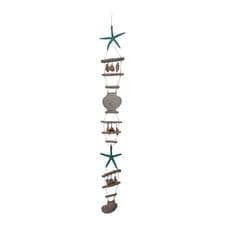 Image of Coastal Seashell Wind Chime Hanging Decoration Nautical Starfish Beach Home Deco