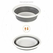 Image of 9L Large Collapsible Round Washing Bowl Basin Folding Camping Space Saver 38cm