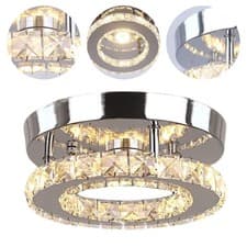 Image of 150MM Flush Mount Ceiling Light Round Crystal Ceiling Light 3 Color Temperatures