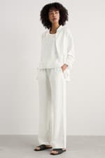 Image of Seasalt Women's Regular Tide Flow Wide Leg Linen Trousers Chalk