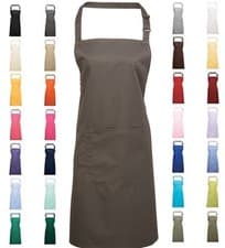 Image of Premier PR154 Workwear Mens Womens Unisex Bib Apron With Pocket - 50 Colours
