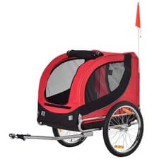Image of Pawhut Dog Bike Trailer Folding Bicycle Pet Trailer Dog Bike Jogger Travel Carri