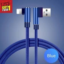 Image of Heavy duty Right Angle 90 degree USB Charger Cable Data Lead For iPhone iPad UK