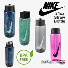 Image of NIKE WATER STRAW BOTTLE GYM SPORTS FOOTBALL DRINK NON LEAK BPA RECHARGE 24oz