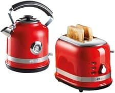 Image of Kettle & Toaster Set, Moderna,Italian Design, Red, Ariete