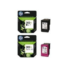 Image of HP 302XL Black and Tri Colour Ink Cartridges High Yield for HP DeskJet 3636