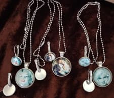 Image of Marilyn Monroe & James Dean Pendant Necklaces & earrings 3 sets (T17)