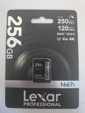 Image of Lexar Professional 1667x 256GB SD Card UHS-II, U3, V60