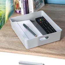 Image of Wham Cool Grey 9.01 Rectangular Studio Storage Basket 25cm