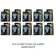 Image of 10 X TCP GU10 LED 4.5W WARM WHITE LAMP DOWNLIGHT SPOTLIGHT LIGHT BULB 2700K