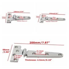 Image of Heavy Duty 4" 6" 8" Strap T Hinge Ship Cabinet Shed Door Gate Tee Hinge Hardware