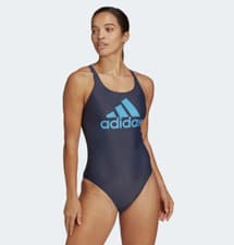 Image of ADIDAS SH3.RO BIG LOGO INFINITEX ONE PIECE SWIMSUIT NAVY HA0122 WOMEN UK32" S