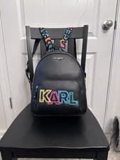 Image of New with tags! Women's Karl Lagerfeld Backpack Khloe multicolor logo
