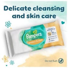 Image of Pampers Harmonie Protection Baby 396 Wipes (9x44) Plastic Free with Coconut Oil