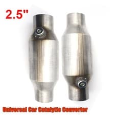 Image of 2PCS Universal 2.5" Sports Cat Catalytic Converter Hi Flow 400 Cells Stainless
