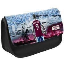 Image of Personalised Aston Villa Football Pencil Case Boys School Pens Childrens AF08