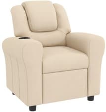 Image of Kids Recliner Chair with Adjustable Backrest and Footrest Padded Seat Beige